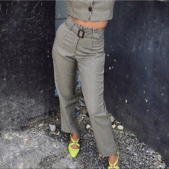 Tach Clothing Portia Houndstooth Paperbag Pants Size Medium - Picture 1 of 12
